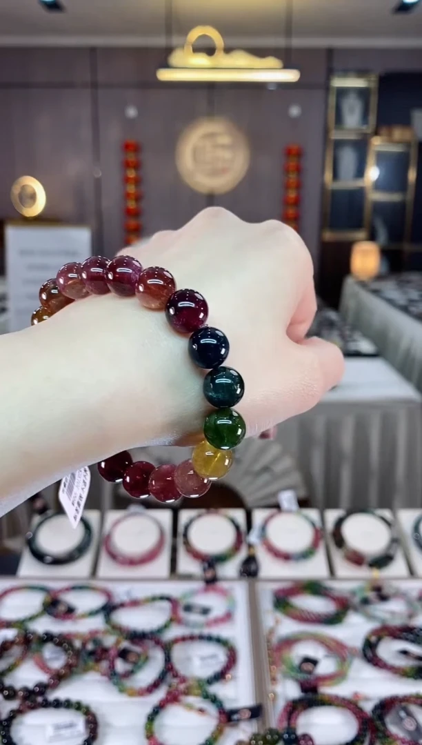 【闪购商品】碧玺单圈手串10mm+未镶嵌一物一证dan