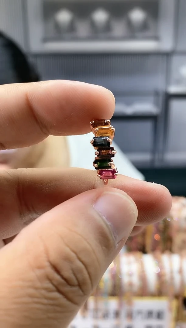 银S925镶嵌戒指碧玺453354354354354