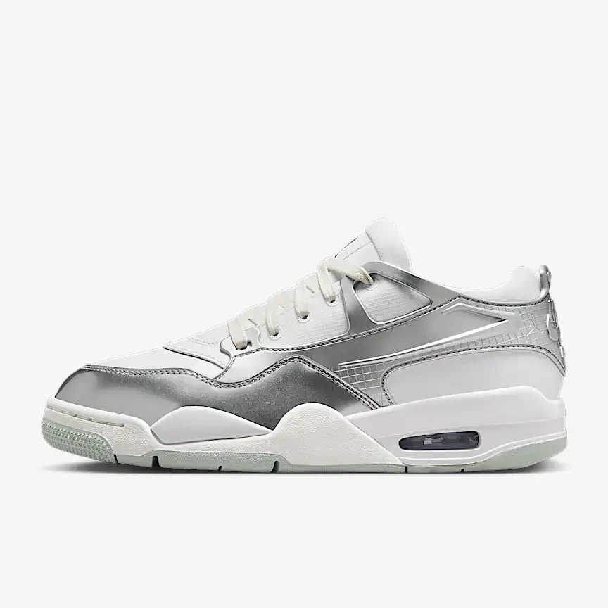 NIKE/耐克女子AIR JORDAN 4 RM缓震金属银运动鞋气垫鞋HV5972101