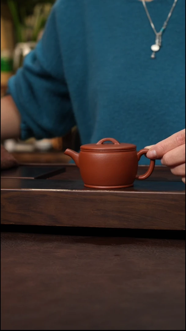 茶壶紫砂赵庄朱泥小汉瓦100cc左右