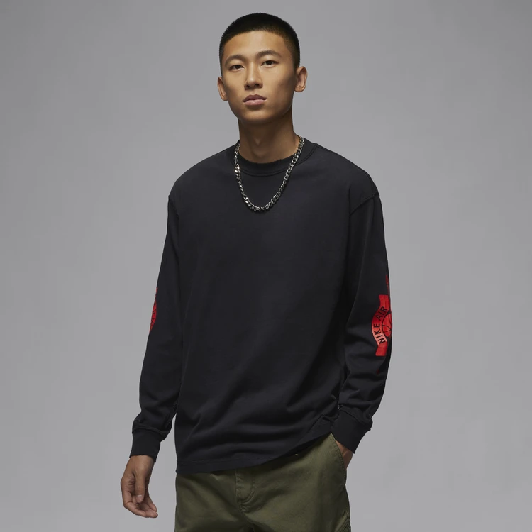 NIKE/耐克【可自提】AJ男款黑色飞翼运动长袖T恤IB3135-010