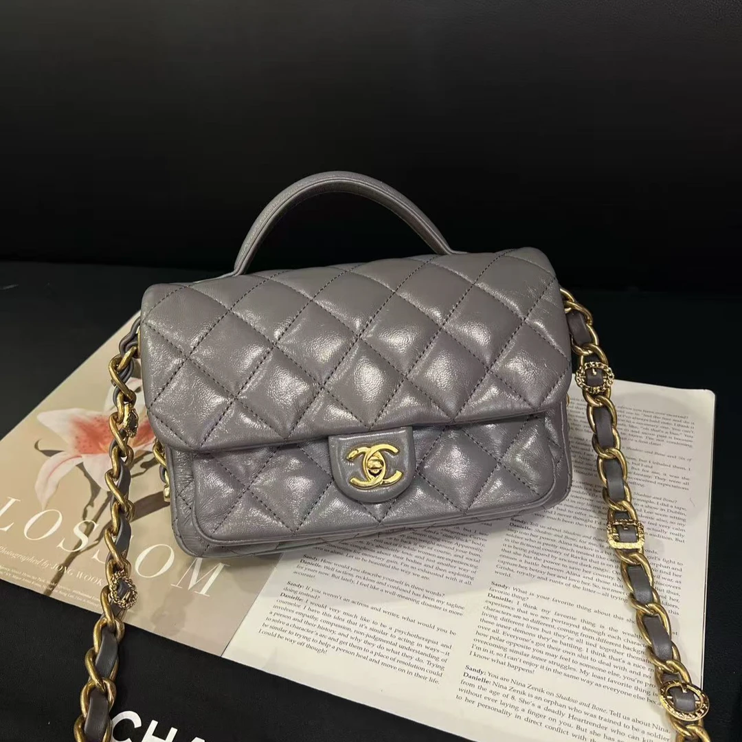 99新 Chanel/香奈儿 公价49000 手工坊手柄斜挎包24年D21寄卖服务