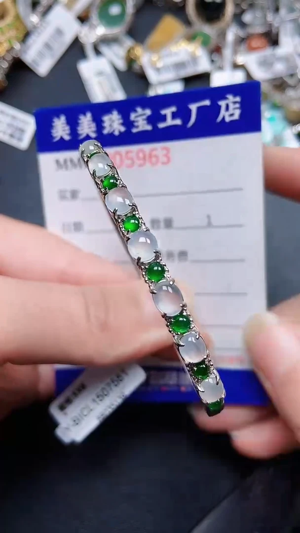 颈饰银S925镶嵌翡翠5963