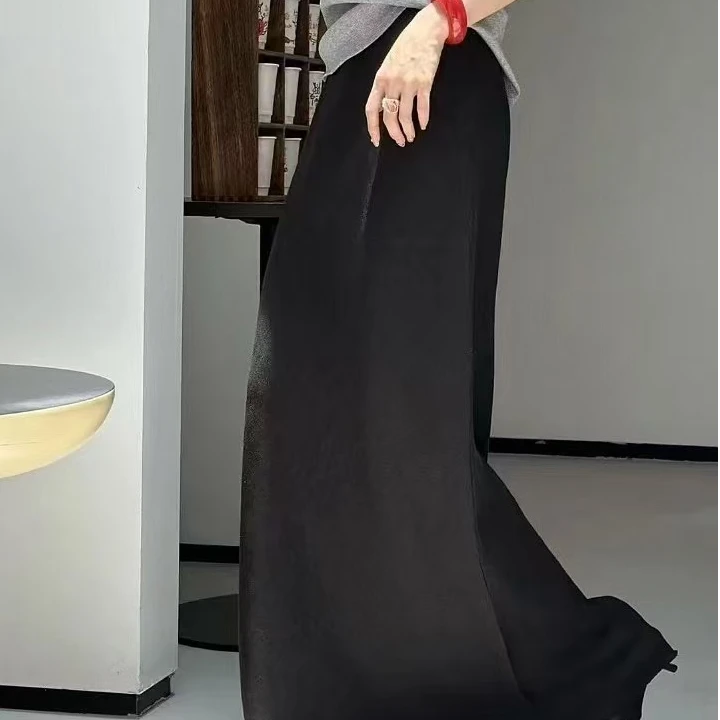 363#定制亚麻斜裁鱼尾半身裙