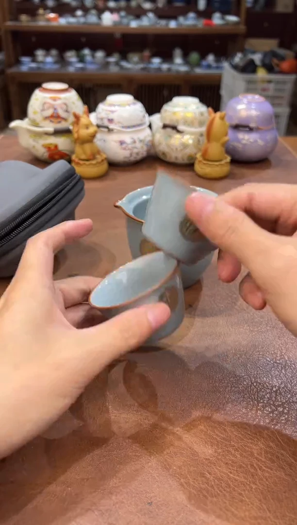 真的很便宜会开片的旅行茶具