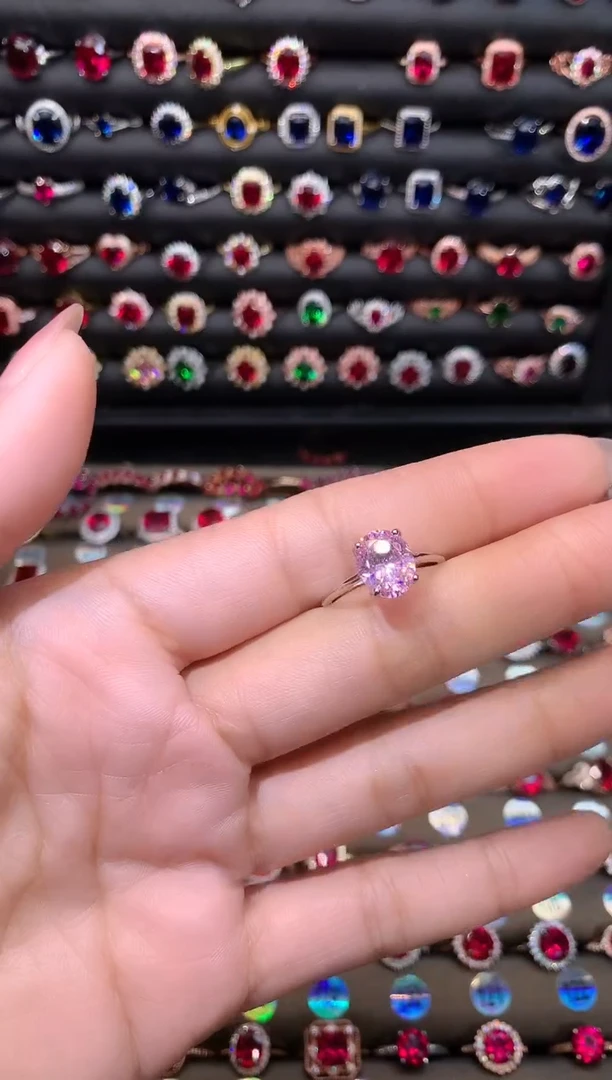 【闪购商品】蓝宝石戒指银S925镶嵌810白