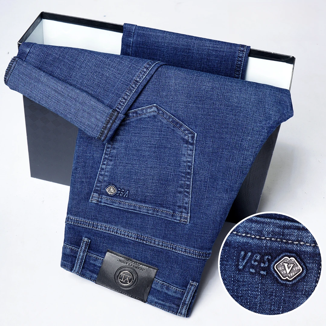 【四季款】百搭男士高腰深档宽松直筒弹力商务裤牛仔裤工作裤