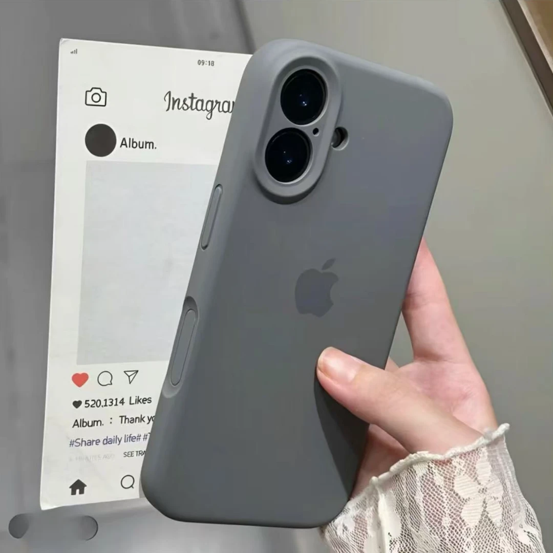 炭灰色液态硅胶全包镜头适用苹果17pro max手机壳防摔个性AI全包