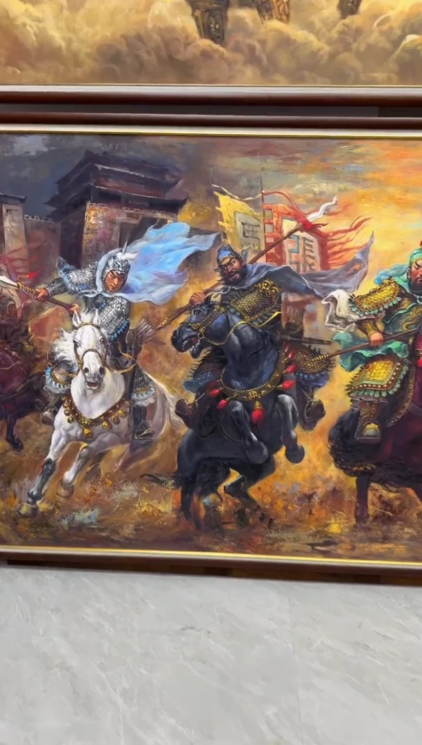 油画斌张俊龙原创油画长城画芯+黄河画芯办公室背景挂画