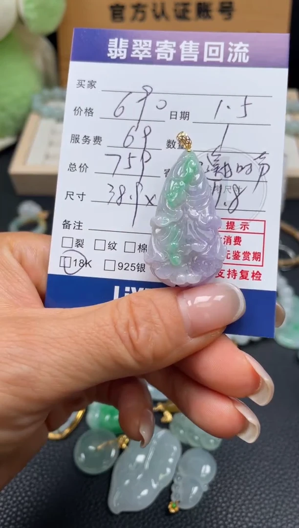 颈饰18K金镶嵌翡翠10153070