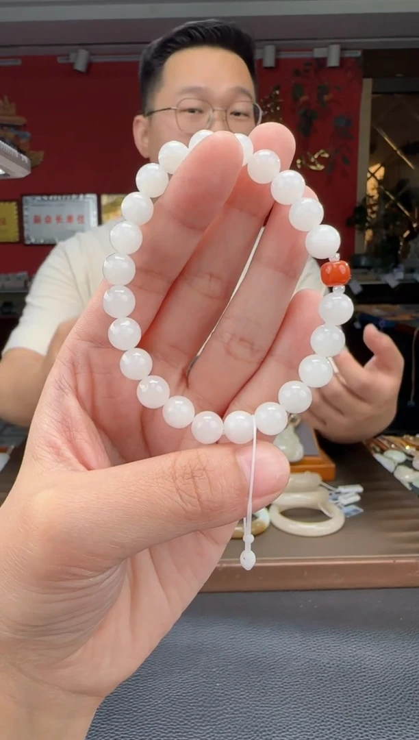 手串未镶嵌和田玉白玉单圈手串 多样性发货拍一发一