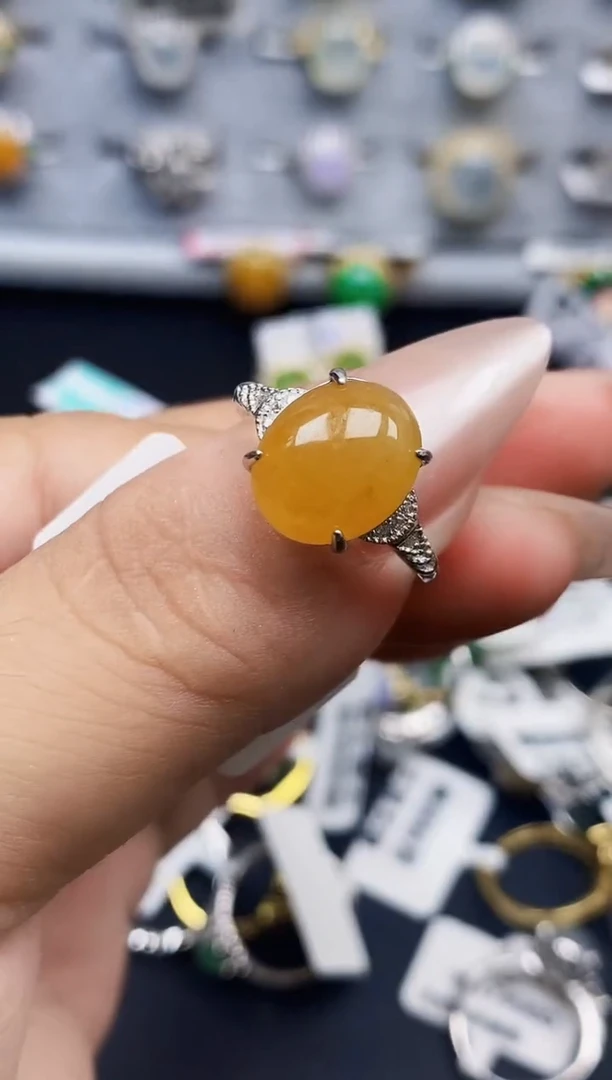 银S925镶嵌戒指翡翠5159