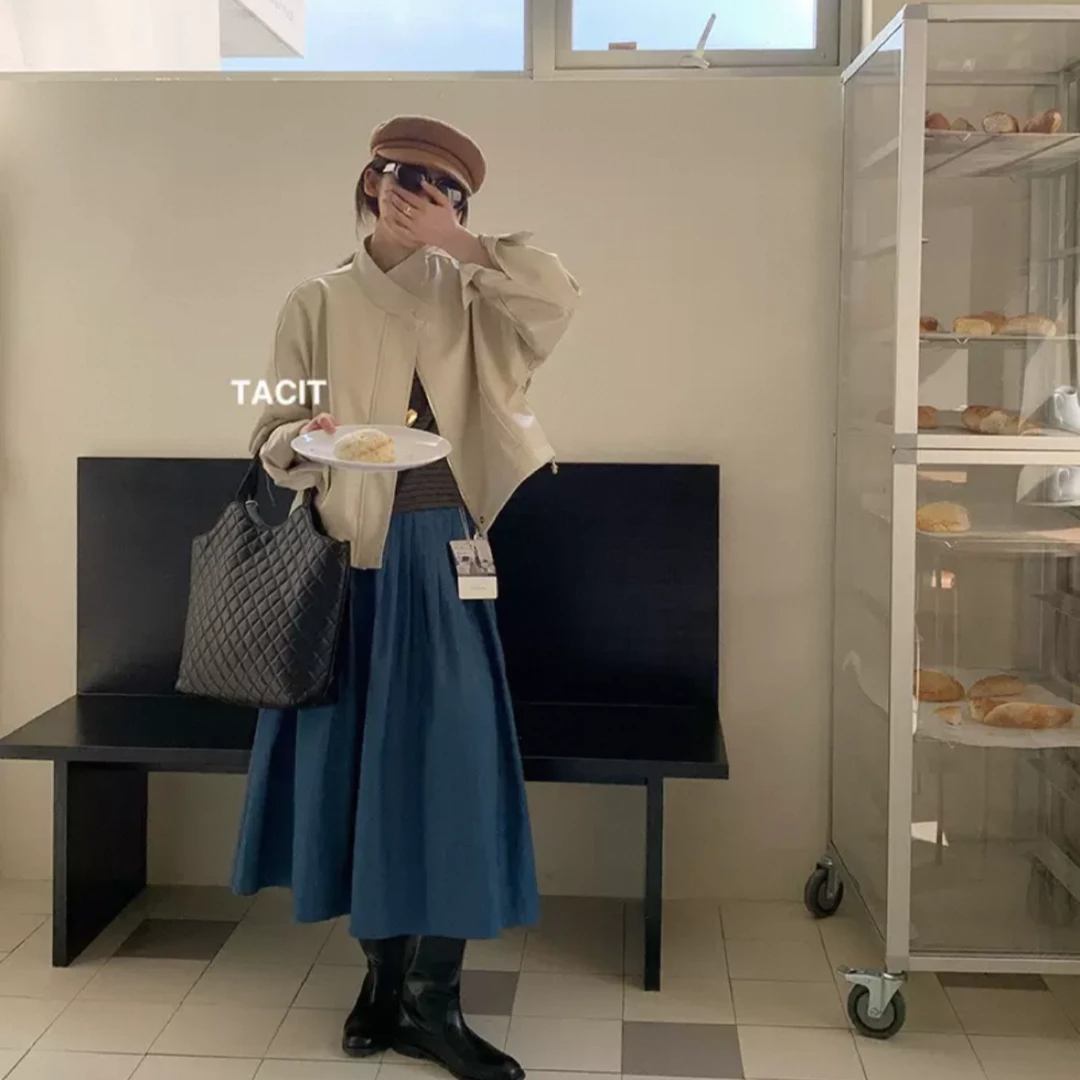 【桑桑专属】皮衣外套2025春季新款高级感短款休闲显瘦立领机车夹克