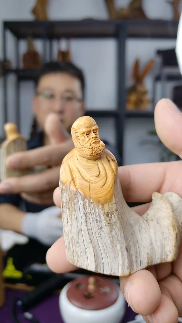 崖柏太行陈化崖柏达摩手把件二号福利
