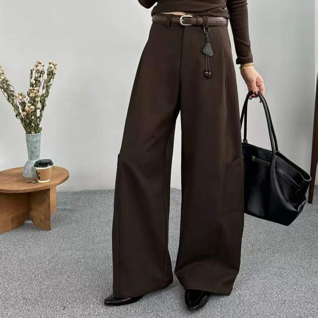 【懂你吴姐】773-1彩衣阁新款里加绒休闲直筒裤