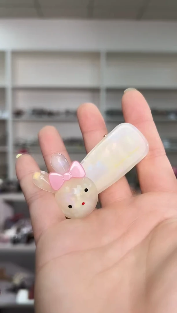 醋酸非金属韩国醋酸品牌发饰超厚6cm小兔子鸭嘴边夹一支