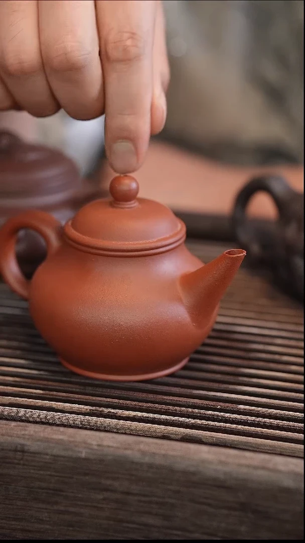 茶壶紫砂芭乐水平 北红赤铁 半手工 180cc