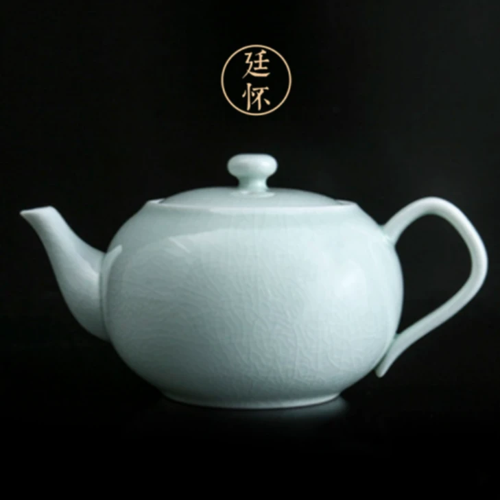 廷怀窑【玉春执壶】320ml汝窑汝瓷家用陶瓷功夫茶壶单壶开片 可养