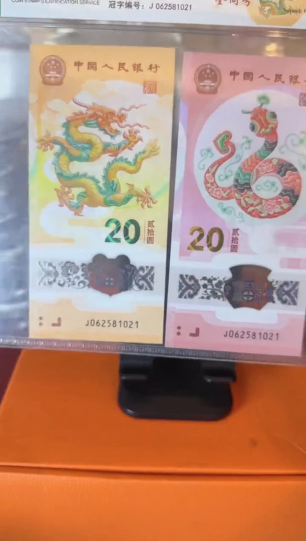 塑料2024 龙蛇全同号一对 单张 如图