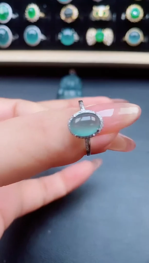 翡翠戒指银S925镶嵌321321