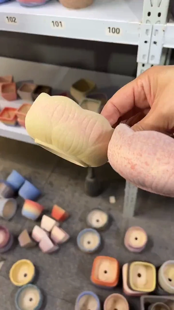 麦饭石粗陶多肉花盆两个