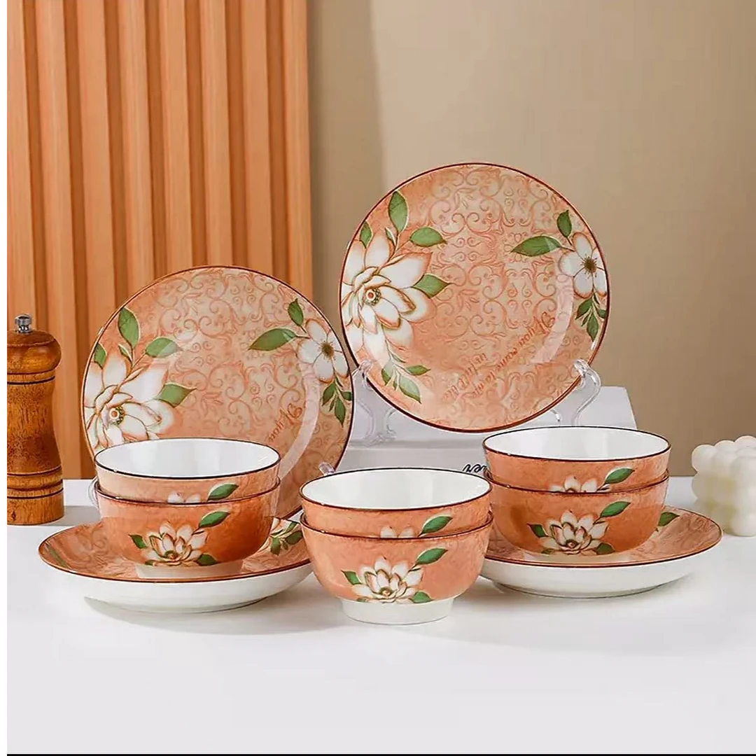 2025新品4.5英寸富春山茶花米饭碗8只装