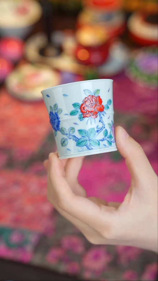 大乔推荐好物景德镇手工手绘竹节杯