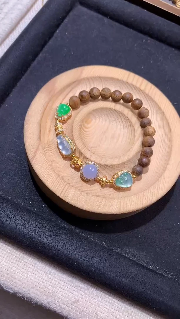 银S925镶嵌手串翡翠手串