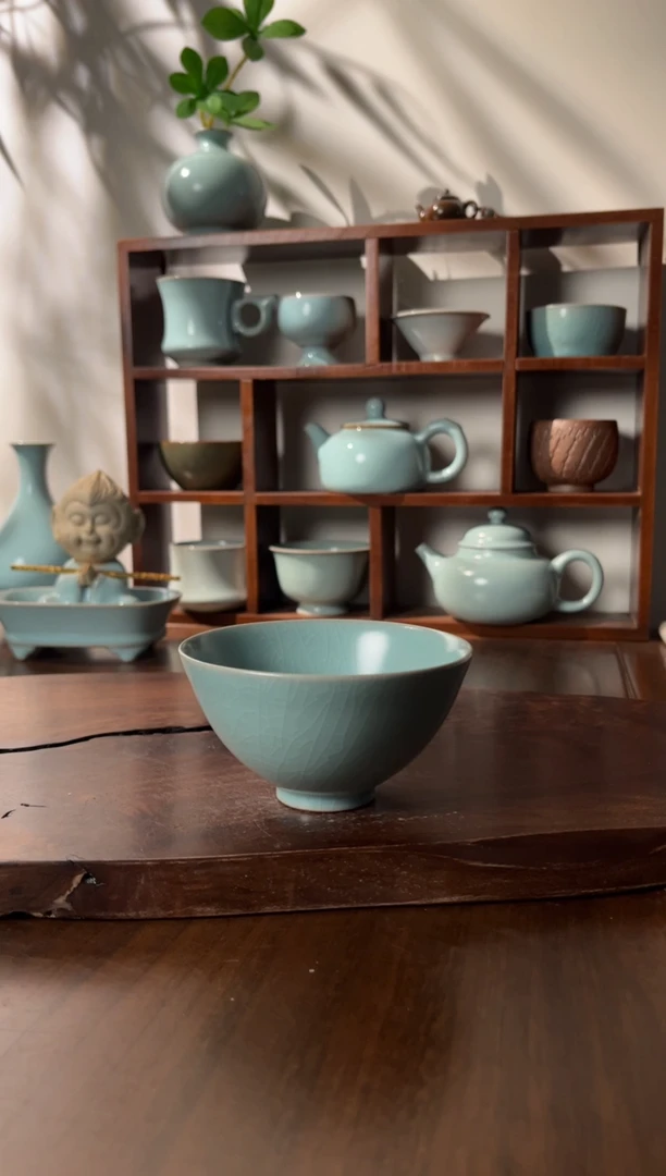 【闪购商品】杯清凉寺李布托仿古釉色鸡心杯