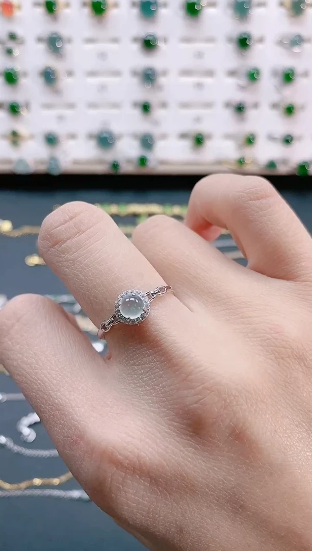 【闪购商品】翡翠戒指银S925镶嵌天然翡翠