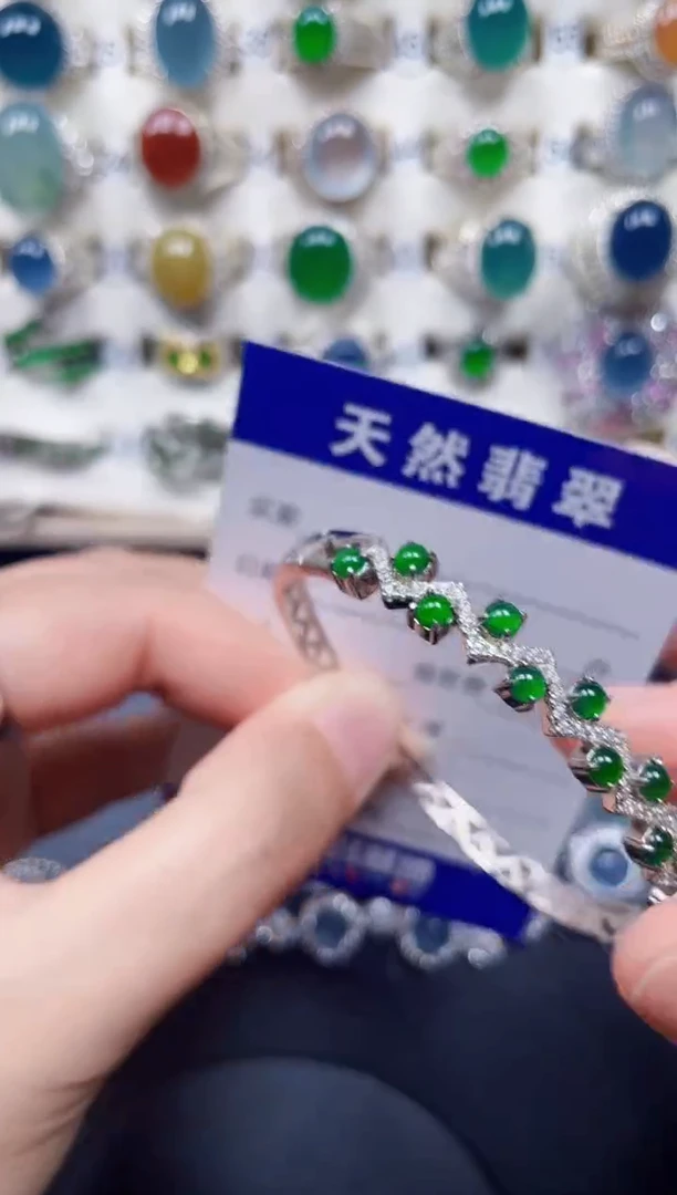 银S925镶嵌手镯翡翠178