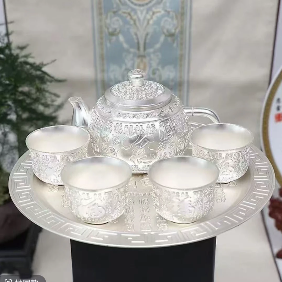 【厂家补贴】精美六件套礼盒装银茶具创意家用复古高档复古