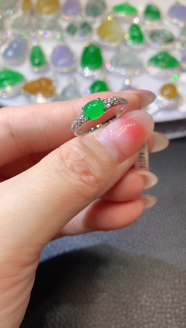 【闪购商品】翡翠戒指18K金镶嵌A14