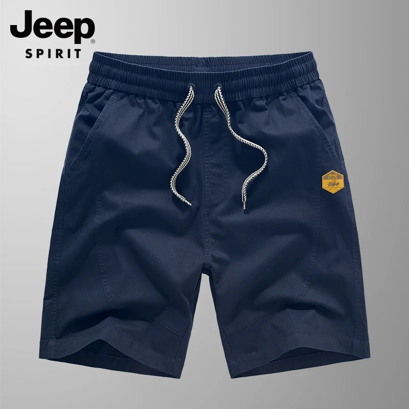JEEP吉普大码抽绳腰短裤男士夏季直筒五分休闲裤户外运动短裤男
