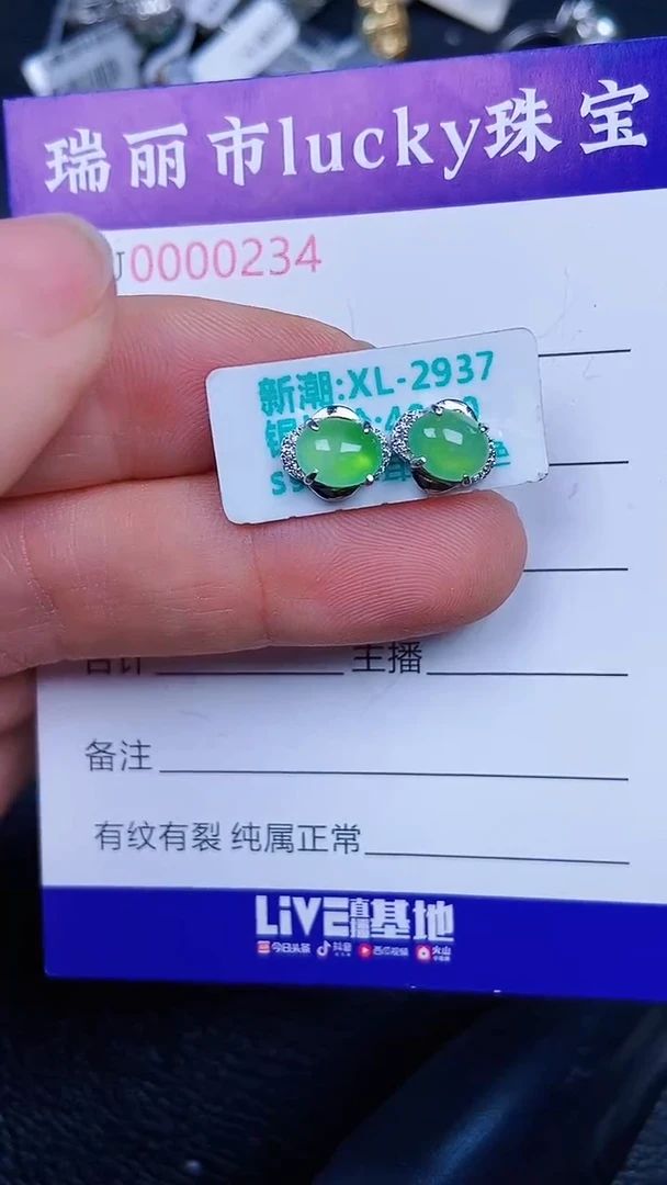 颈饰银S925镶嵌翡翠234