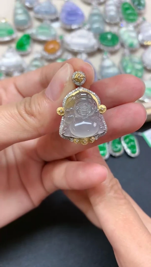 【闪购商品】翡翠吊坠(不含链)18K金镶嵌Z632|6800