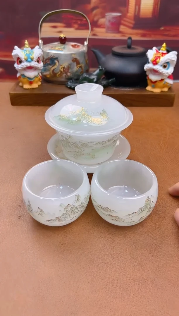 陶瓷茶具摆件旅行套组