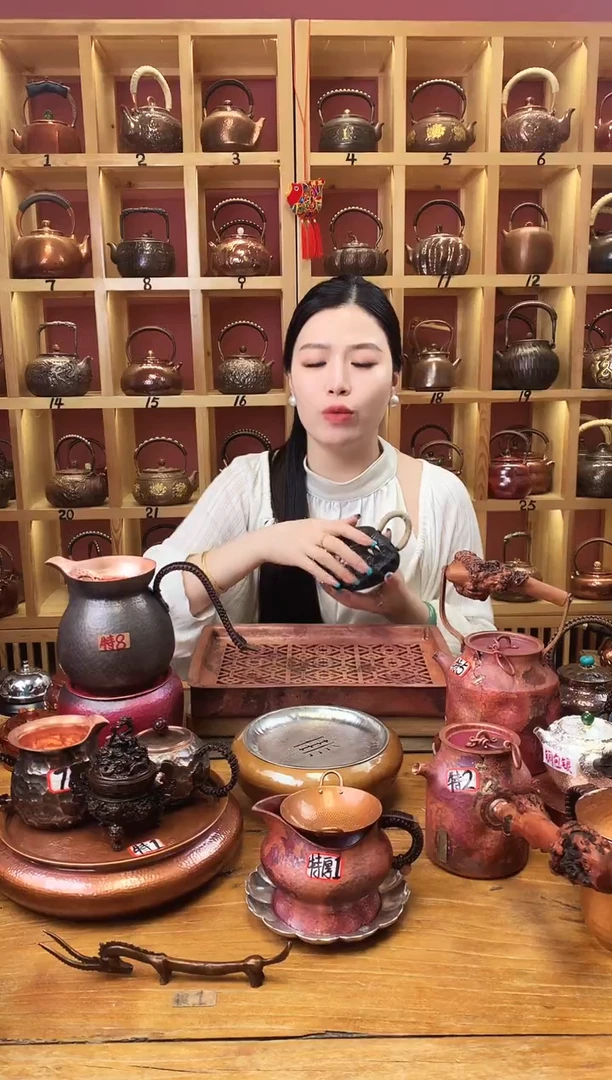 茶具喜*你黑陨石坑耳把闷泡壶