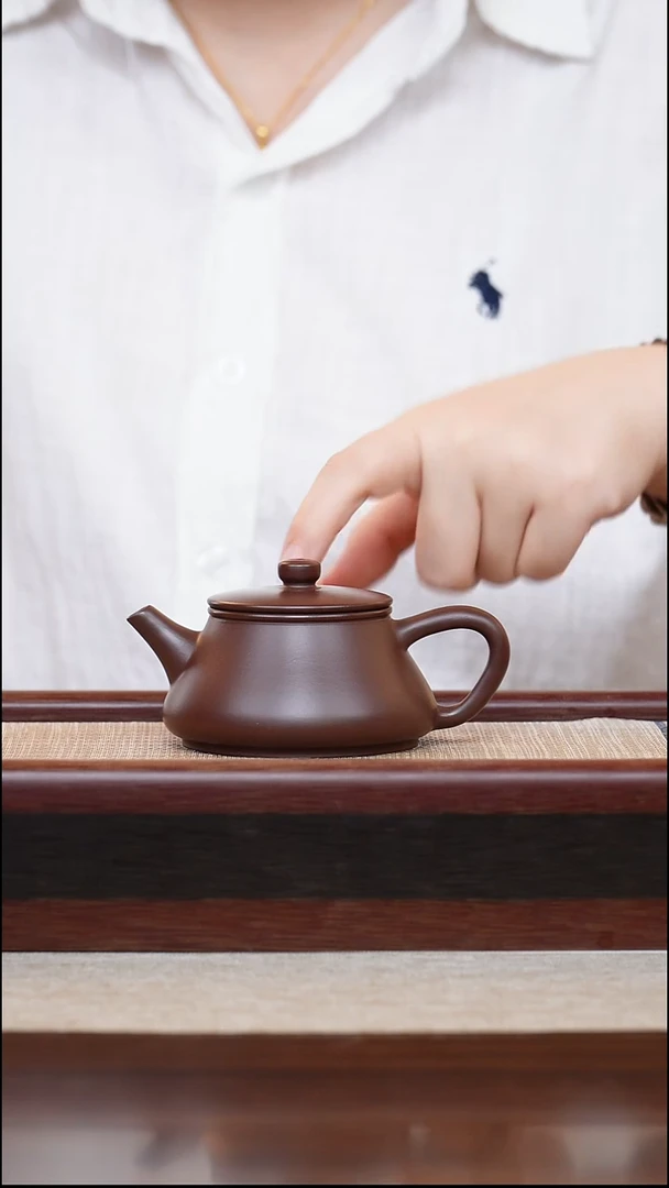 紫泥石瓢130cc宜兴手工紫砂壶