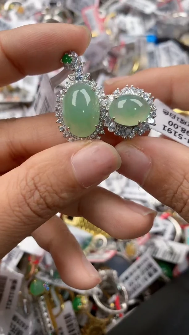 银S925镶嵌戒指翡翠3333----2