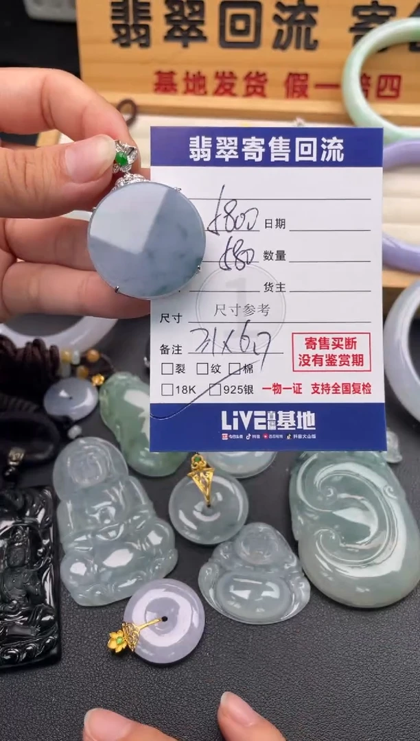 颈饰18K金镶嵌翡翠10146934