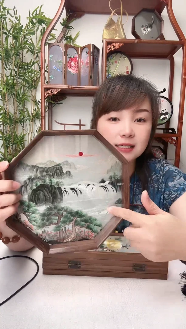 刺绣摆件-双面绣花非遗