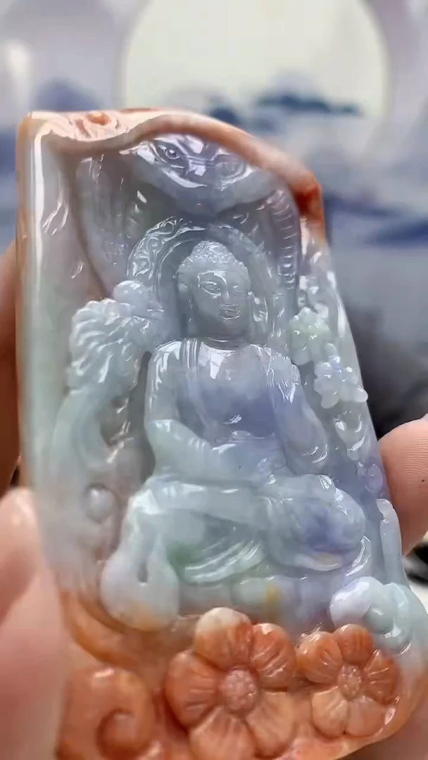 定制翡翠未镶嵌5060xx-毛货挂件75