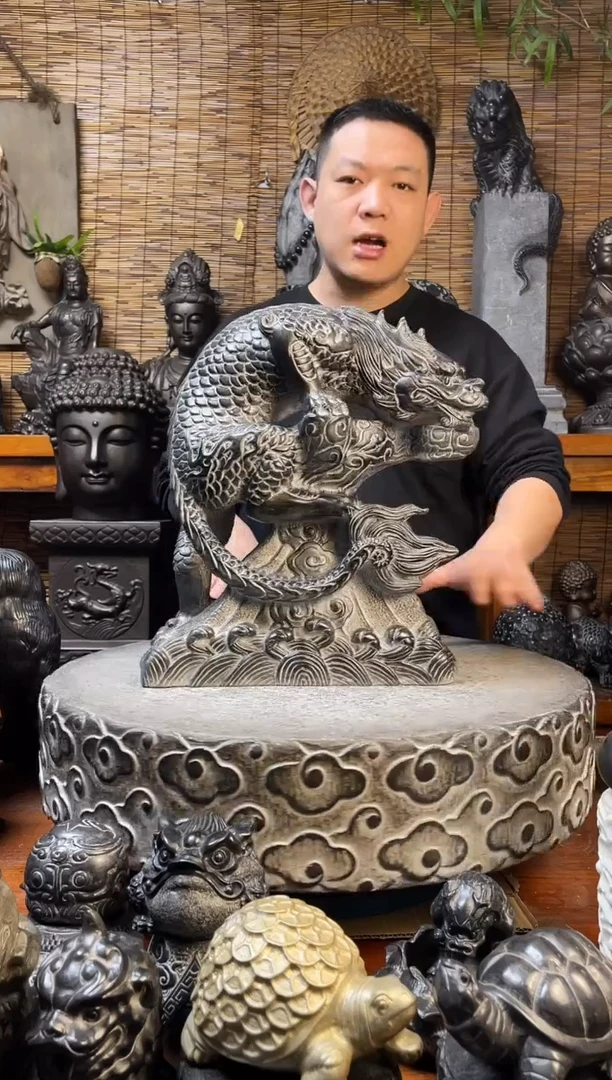 石材假山吸水兽40天然青石雕刻