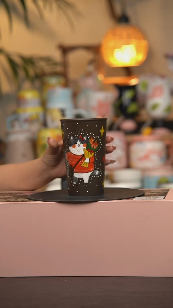 陶瓷紫砂可乐杯（微瑕介意勿拍）A136