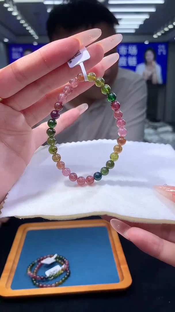 手链未镶嵌碧玺彩虹碧玺单圈6x（多样性发一）