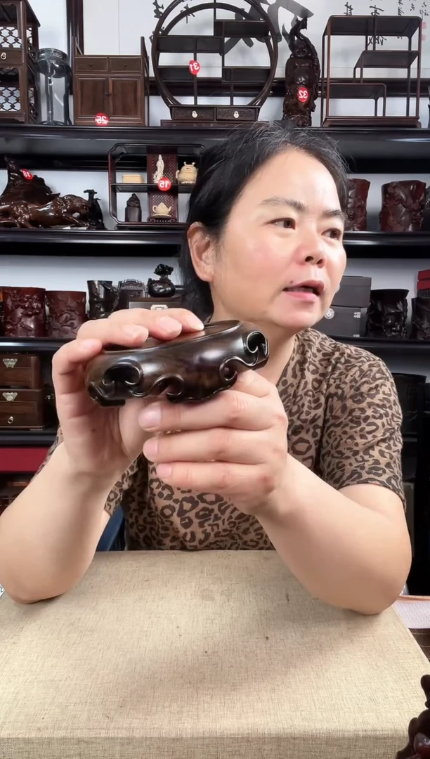 木小卷边圆老李红木工艺品