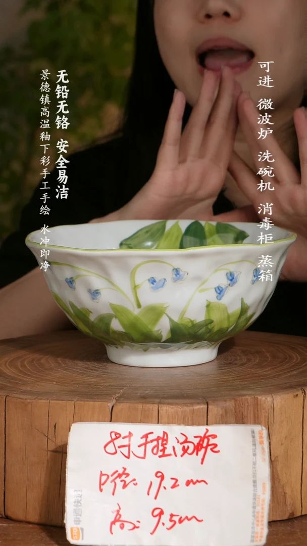 碗陶瓷景德镇高温瓷釉下彩手绘陶瓷