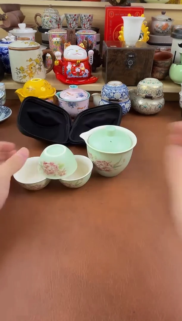 陶瓷茶具摆件旅行套组