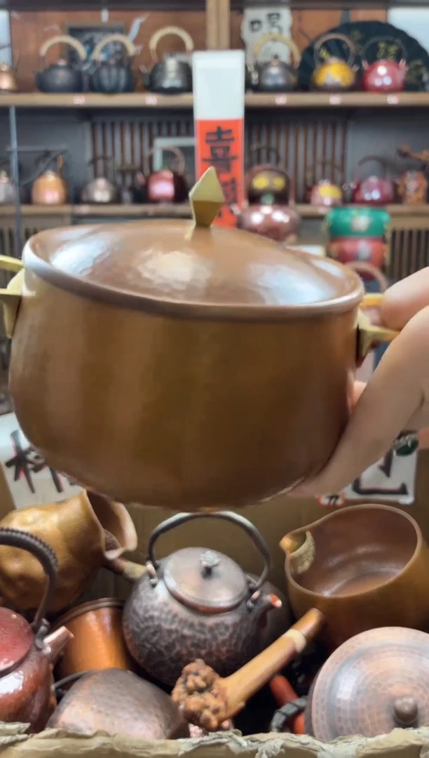 包浆色紫铜小锅